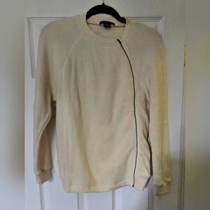 Theory Criss Cross Sweater w/ Asymmetric Zipper